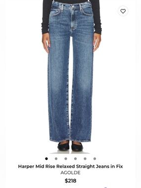 Agolde Harper Relaxed Straight Jeans - Fix Blue Wash